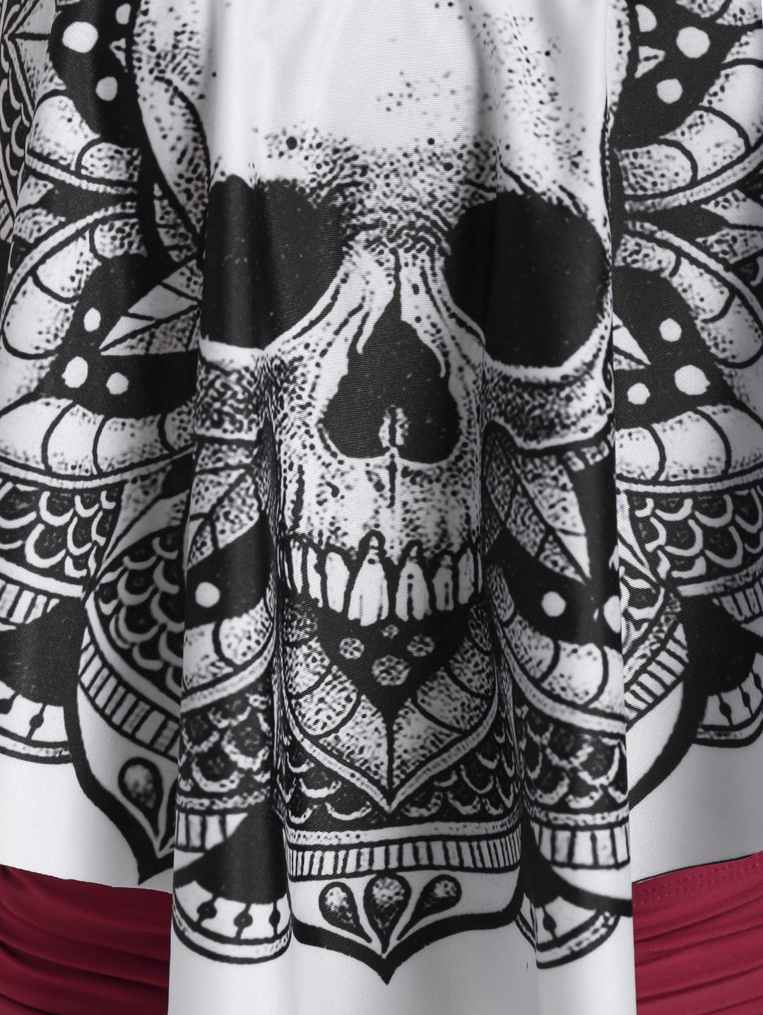 Skull Flower Print Criss-cross Padded Tankini Set
