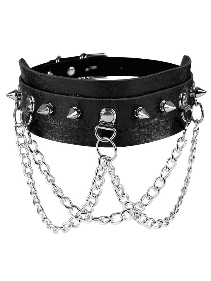 Punk Choker Rivet Chain Embellishment Gothic Necklace