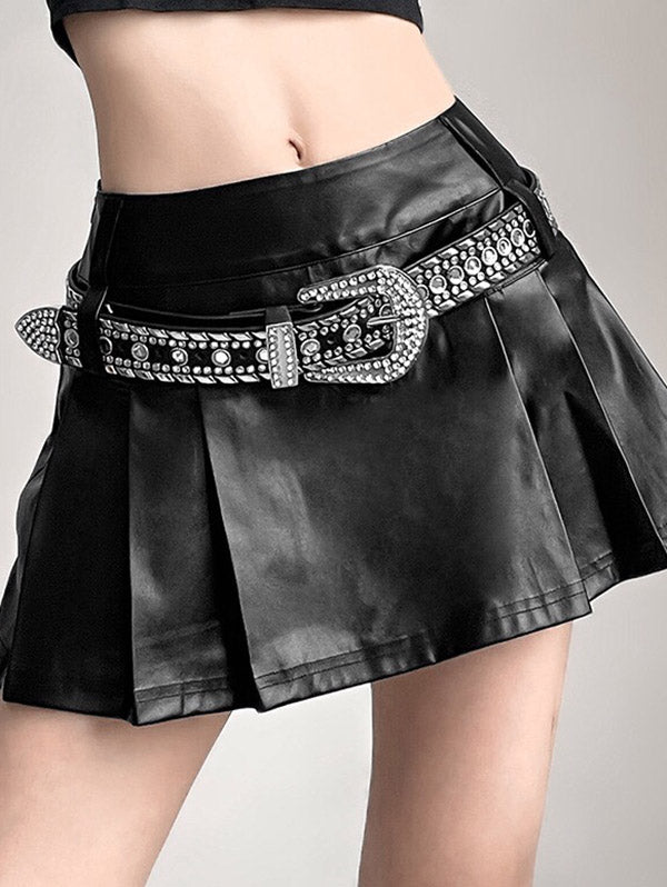 Punk PU Belt Rhinestone Trendy Waist Belt