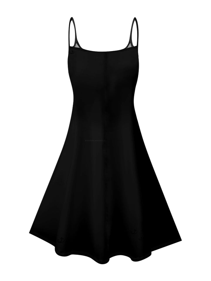 Skull Rose Print Gothic Dress Spaghetti Strap Mini Dress for Halloween