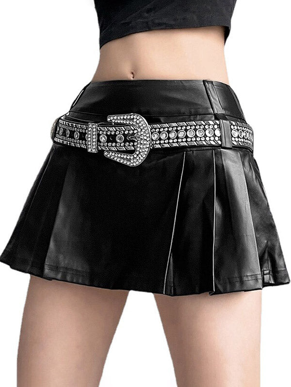 Punk PU Belt Rhinestone Trendy Waist Belt