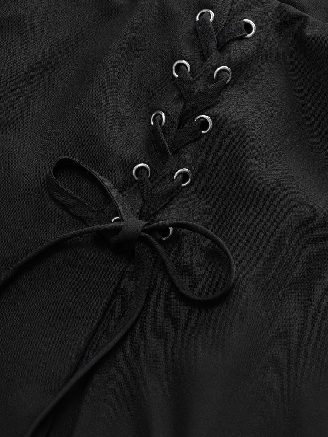 Zipper Fly Crisscross Lace Up Suspender Skirt