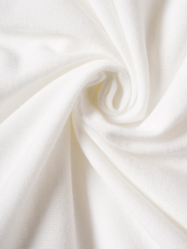 White Layered Grommet Empire Waist Adjustable Strap Asymmetrical Midi Dress