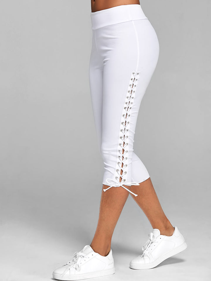 Lace Up Capri Leggings