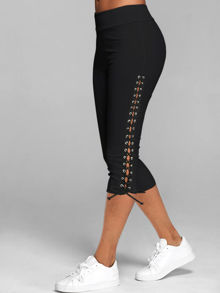 Lace Up Capri Leggings