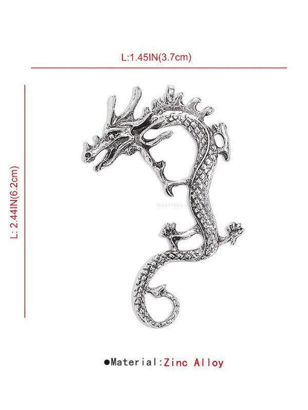 Gothic Dragon Pattern Clip Earrings