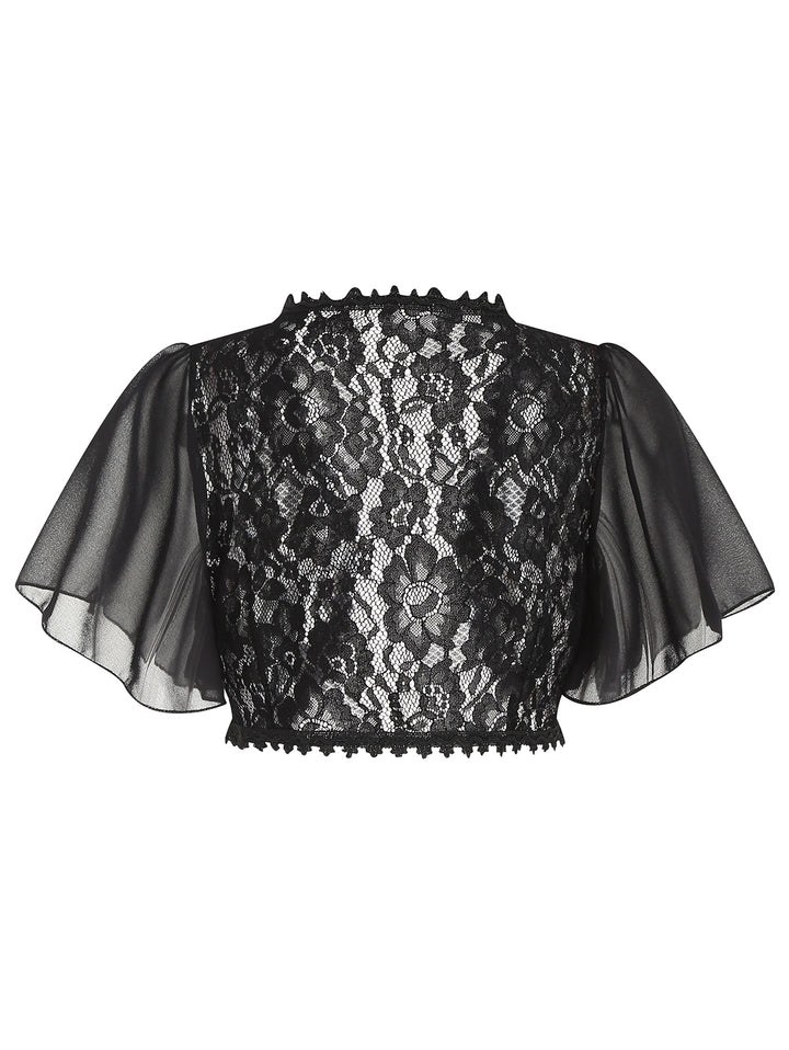 Flower Lace See Thru Bolero Shrug Cardigan