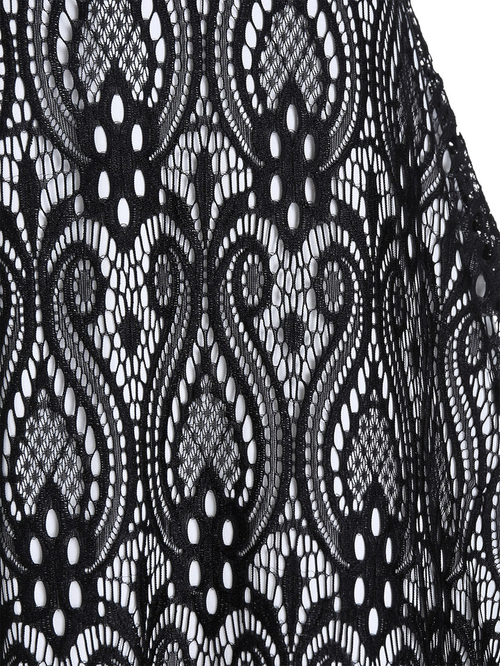 Tribal Pattern Lace Mini A Line Dress