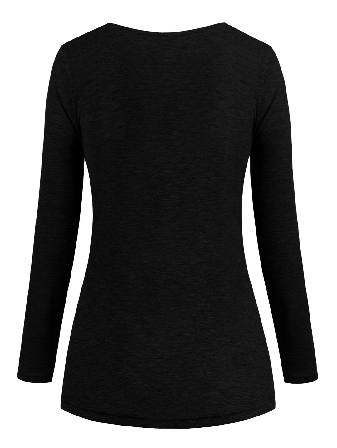 Cowl Neck Heather Mock Button T-shirt