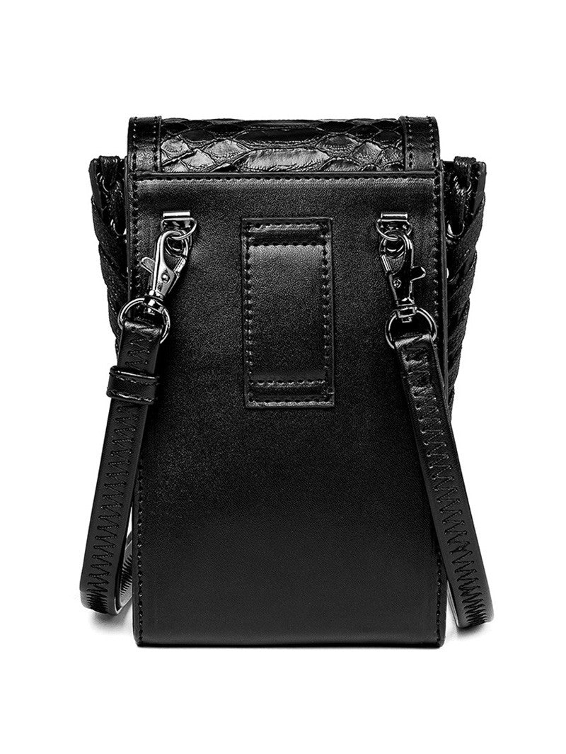 Gothic Skull Print Crossbody Embossed Magnetic Closure Rivet Bags