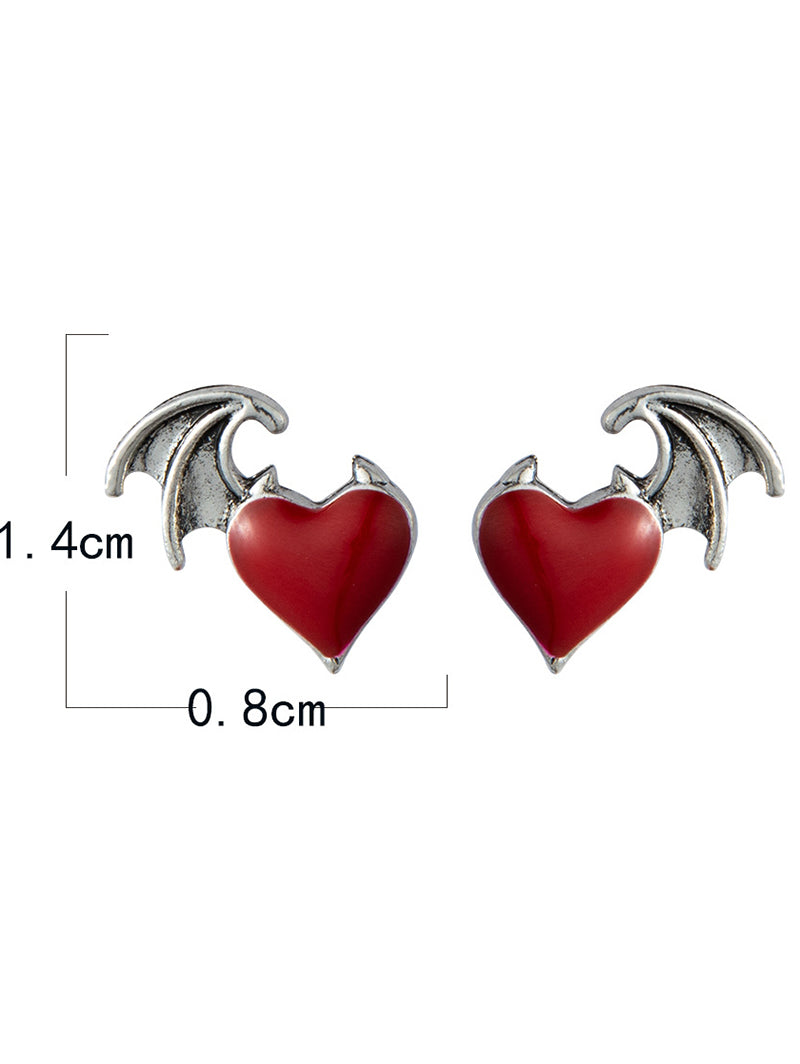 Heart Wings Gothic Stud Earrings