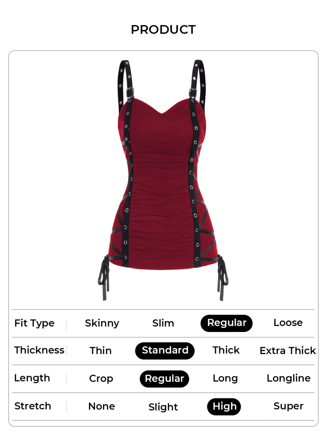 Plain Color Ruched Grommet Lace Up Casual Tank Top -RED