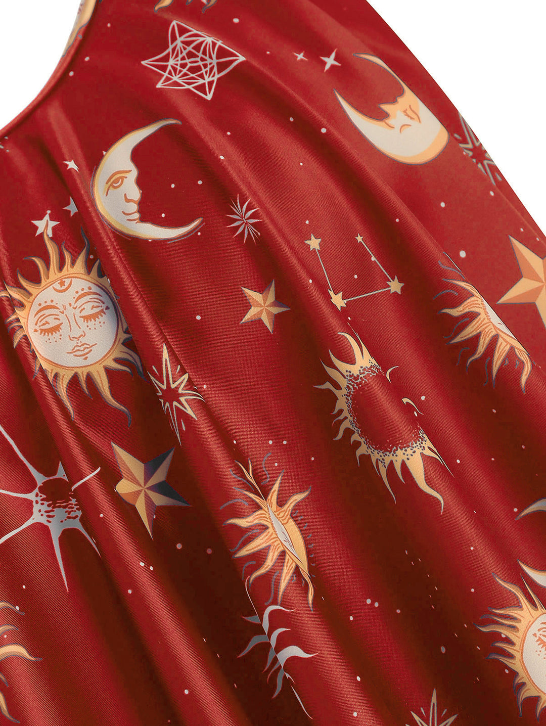 Sun Stars Moon Flounce High Waisted Tankini Swimsuit