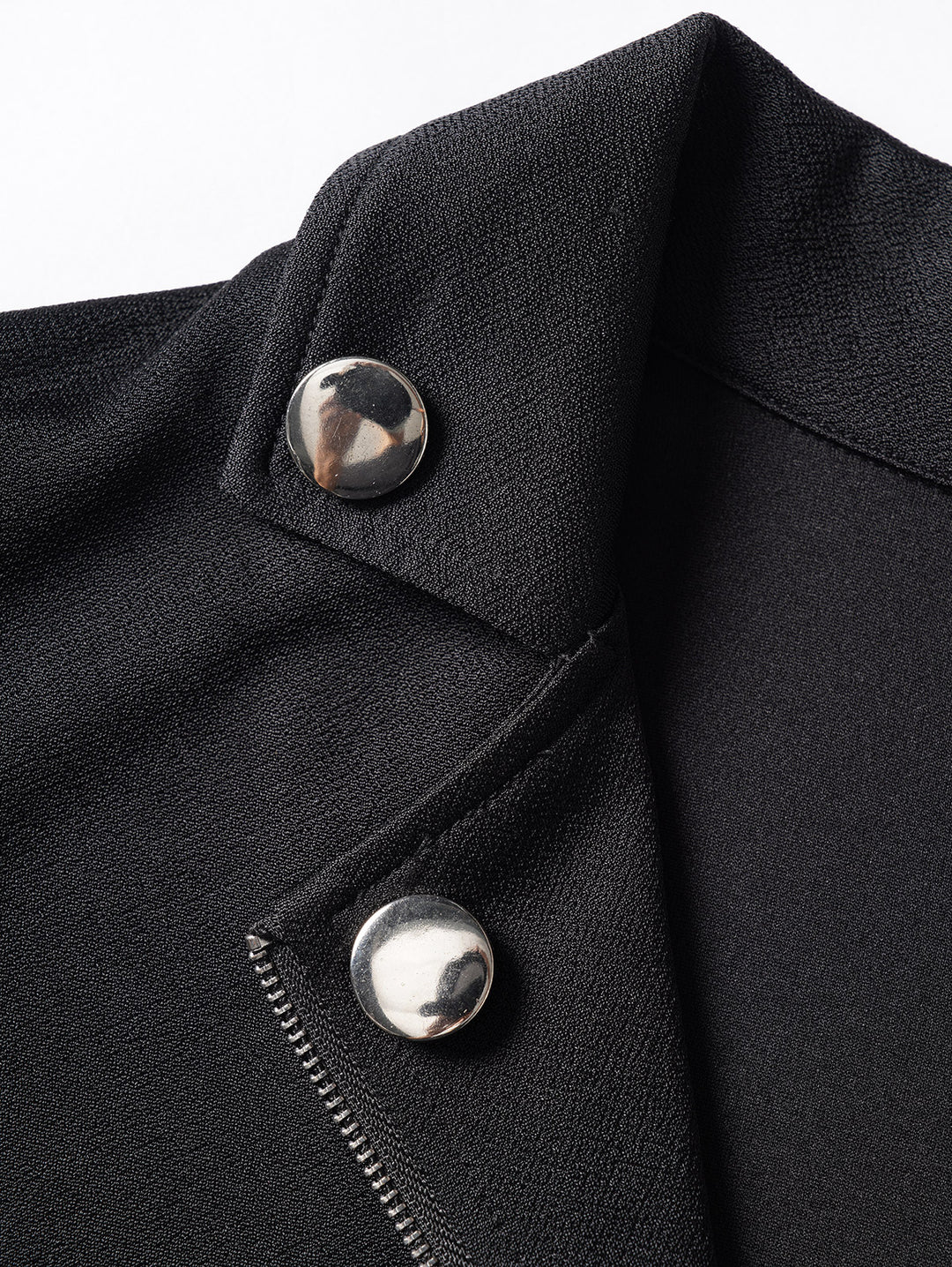 Gothic Solid Color O Ring Zip Up Asymmetric Punk Coat
