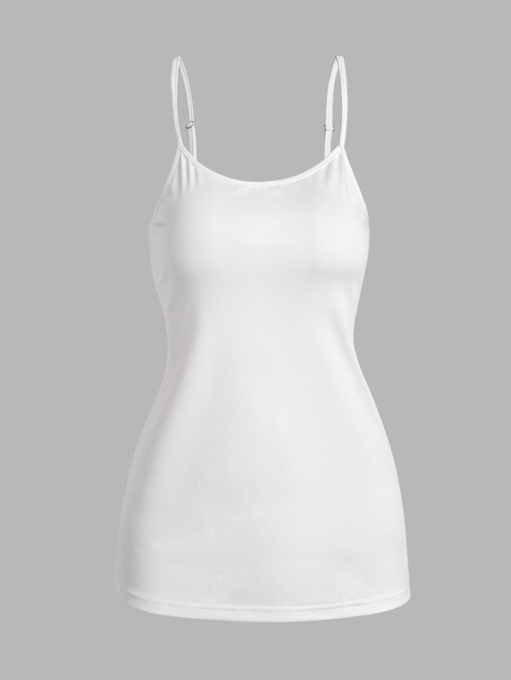 Double Breasted Asymmetrical Longline Top and Adjustable Strap Camisole Set