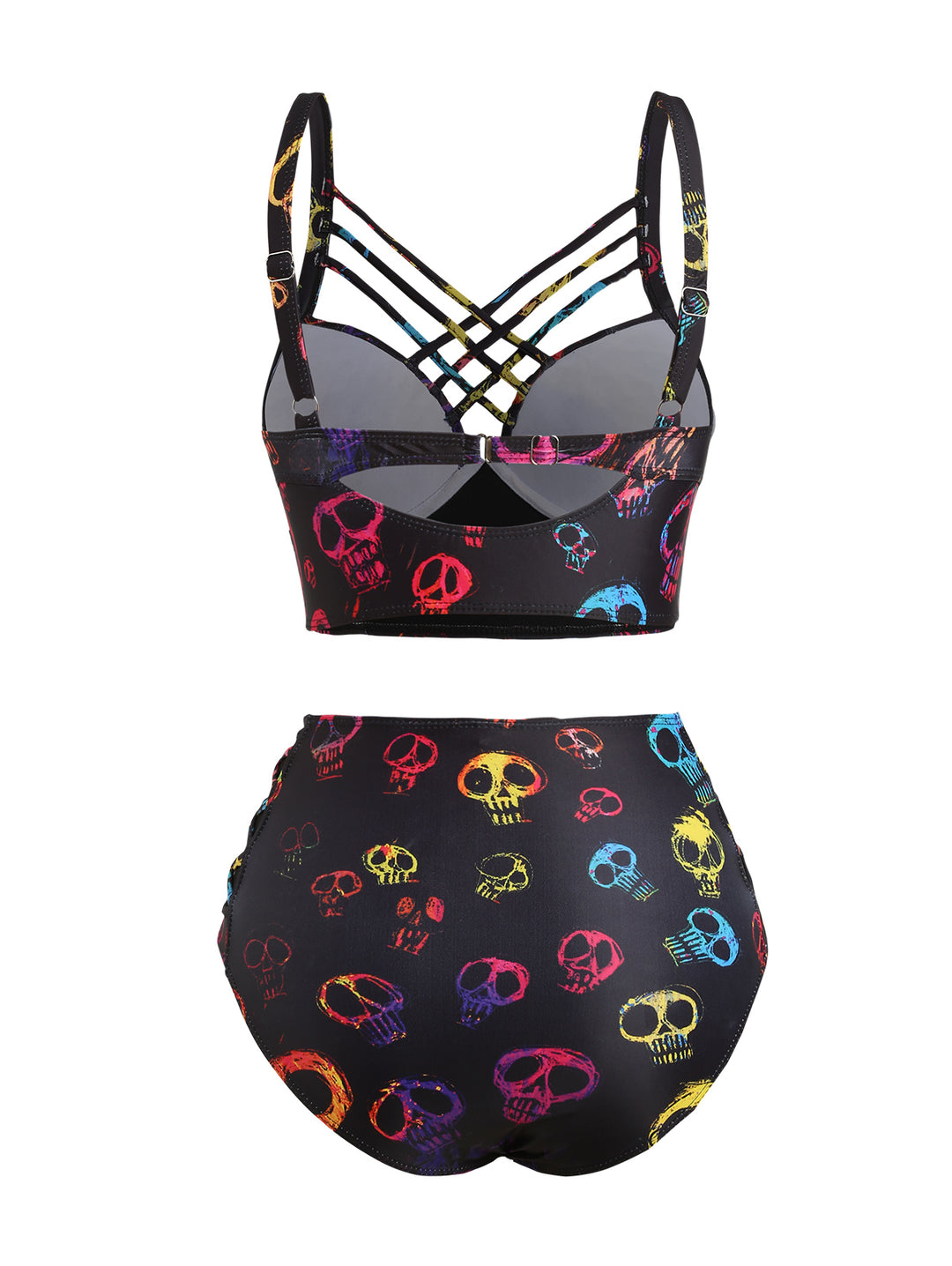 Skull Print Bikini Swimsuit