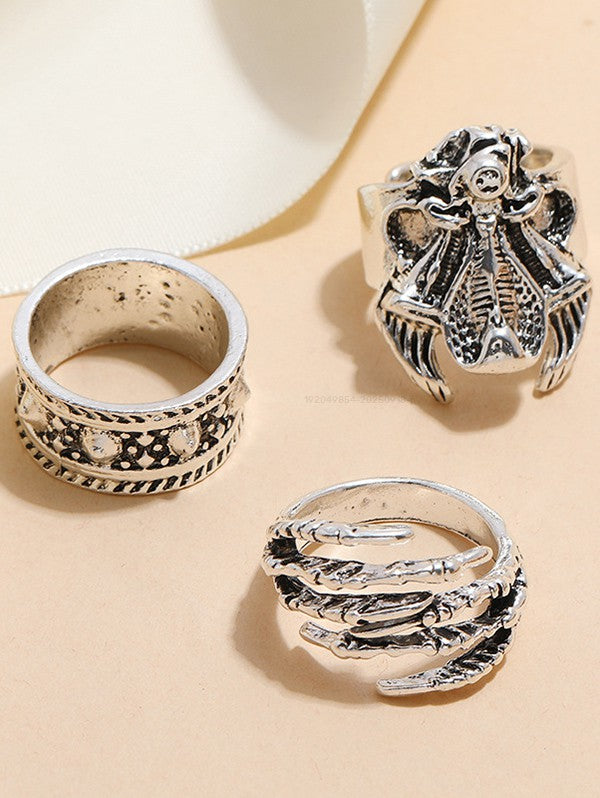 Fashionable Gothic Retro Geometric Personal Rings Set