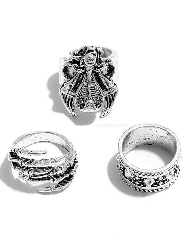 Fashionable Gothic Retro Geometric Personal Rings Set