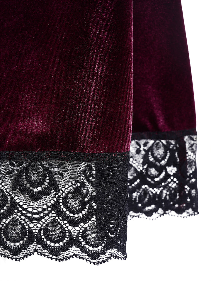 Gothic Velvet Lace Up Dress