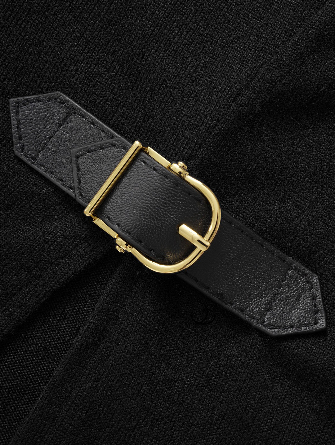Open Shoulder Knit Foldover Long Sleeve Buckle Strap Long Top