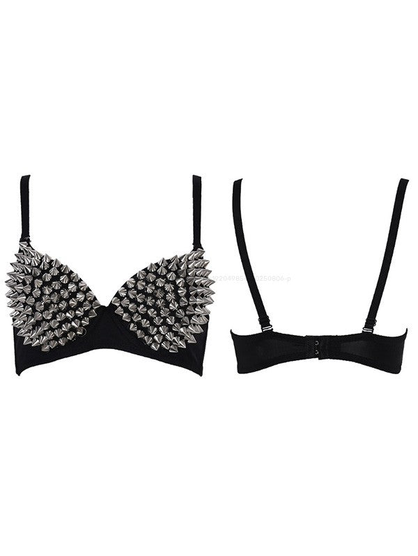 Punk Style Rivet Adjustable Strap Push Up Party Bra