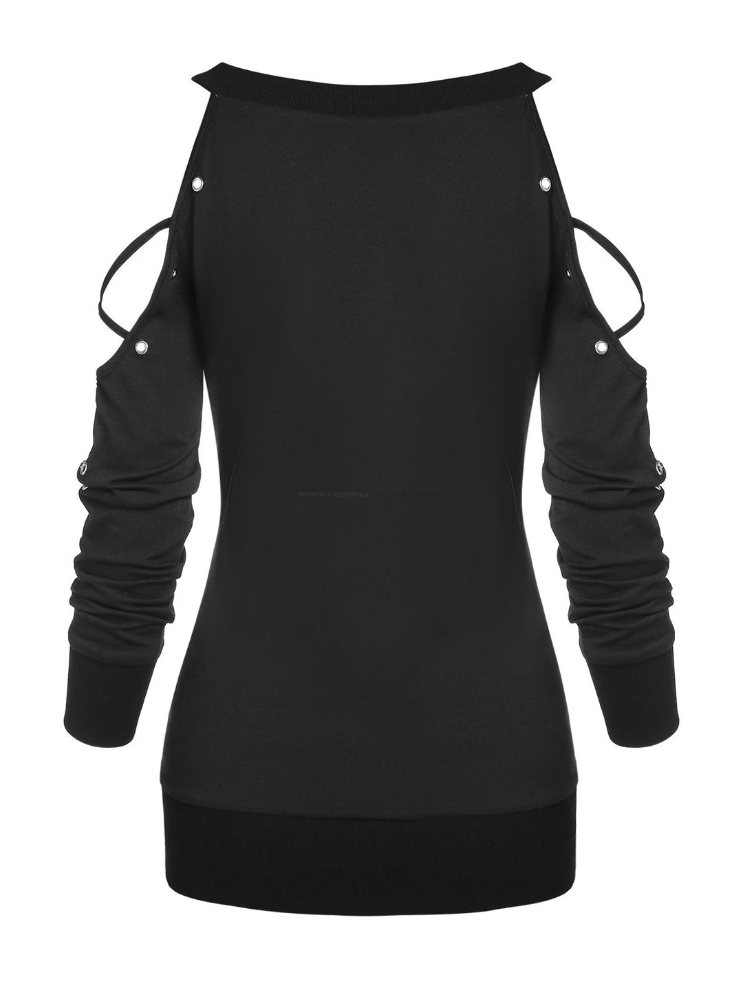 Gothic Crisscross Open Shoulder Eyelet T Shirt