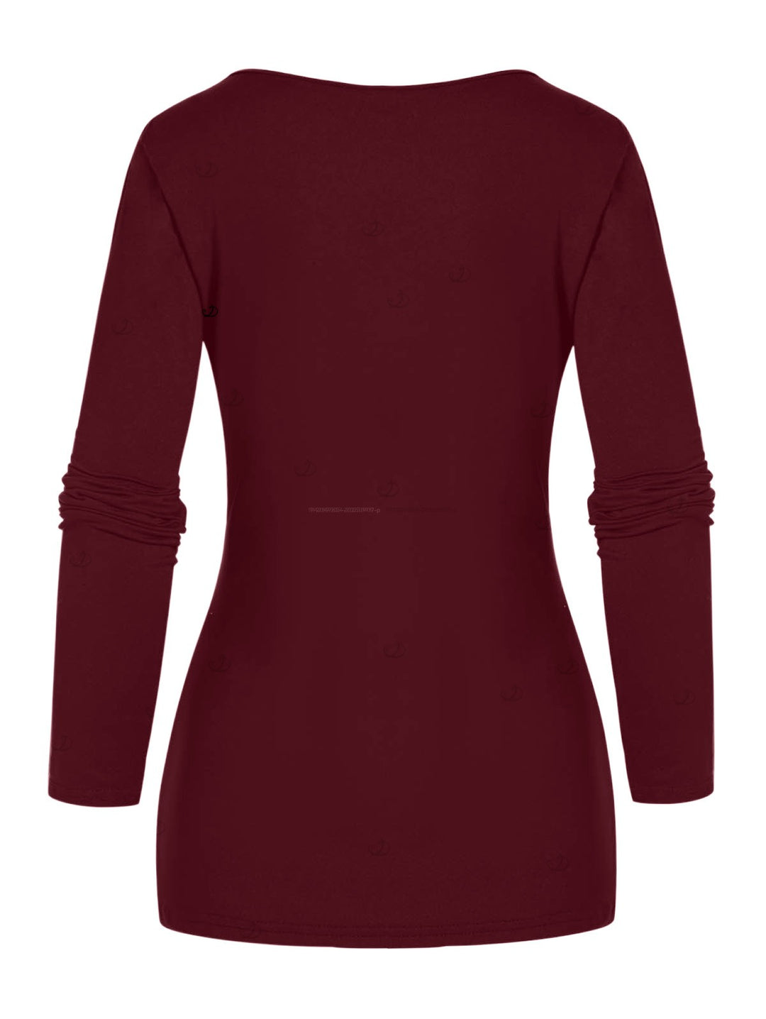 Gothic Top Grommet O-ring Cut Out Long Sleeve Top- Red
