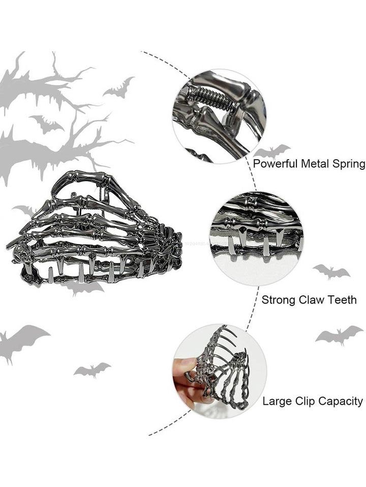 3pcs Gothic Halloween Hair Claws Spider Skeleton Bat Hair Claws