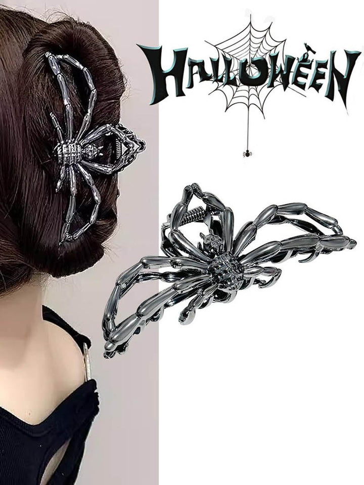 3pcs Gothic Halloween Hair Claws Spider Web Skeleton Hair Claws