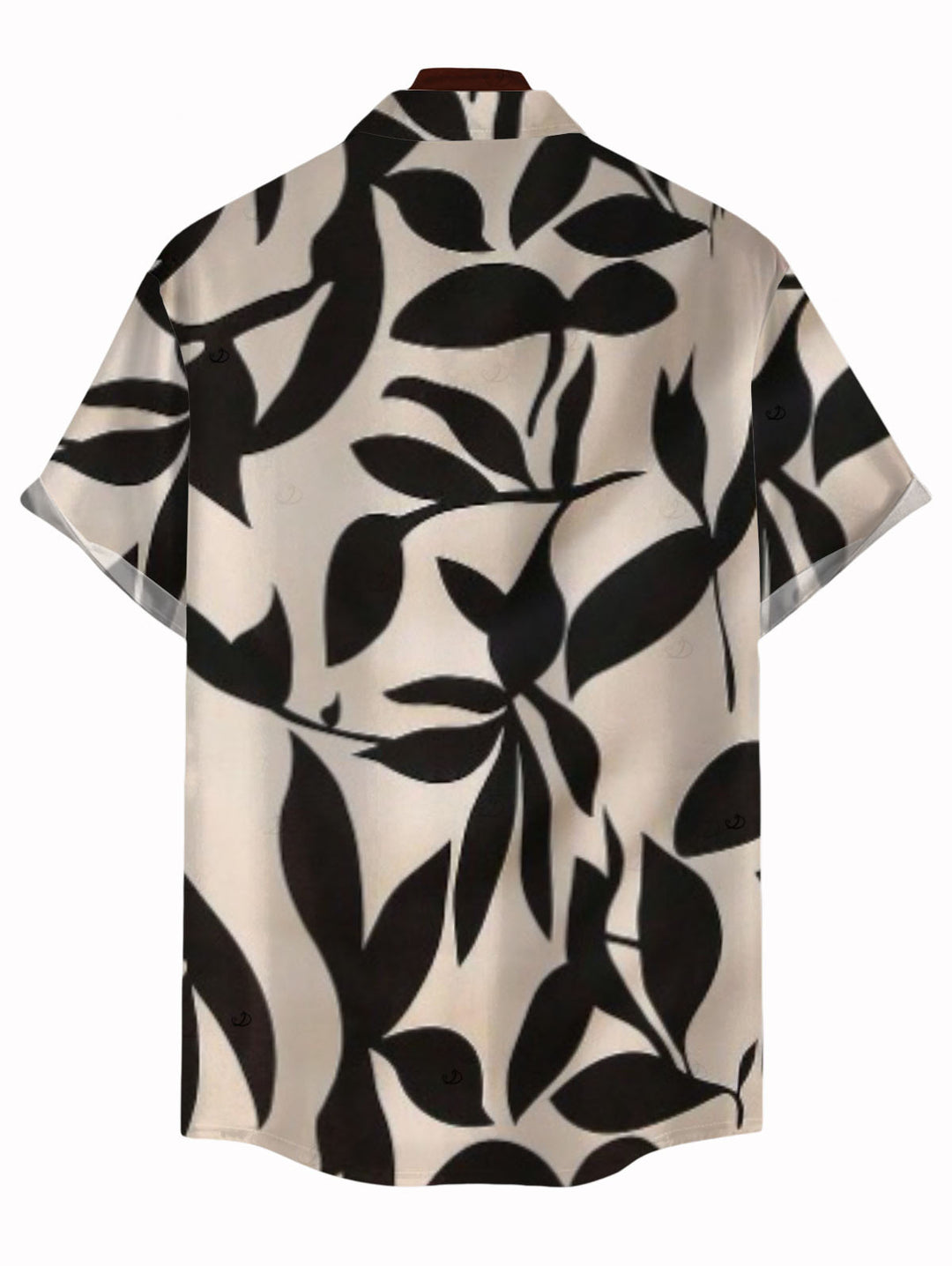 Men's Leaf Patten Button Up Vacation Shirt