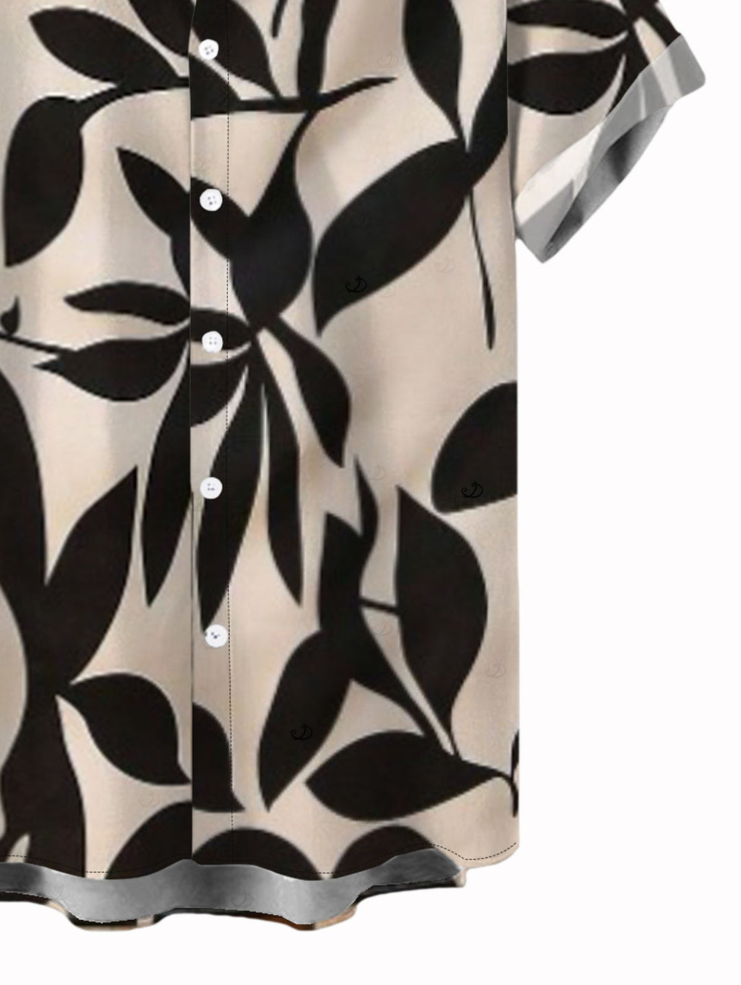 Men's Leaf Patten Button Up Vacation Shirt