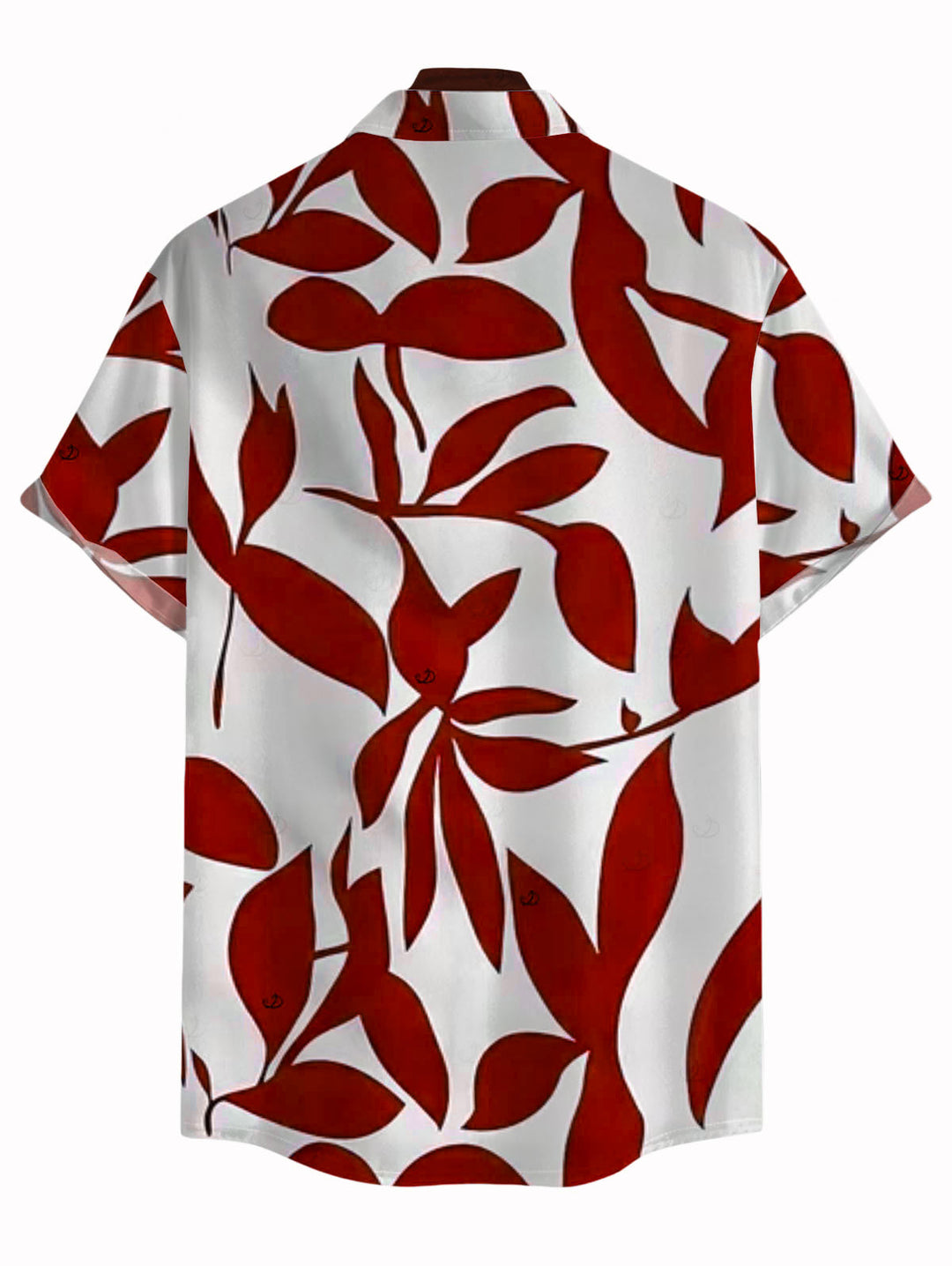 Men's Leaf Patten Button Up Vacation Shirt