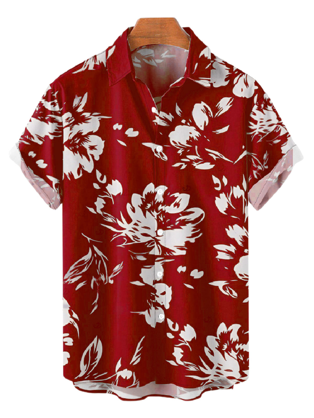 Men's Abstract Flower Leaf Print Vacation Shirt