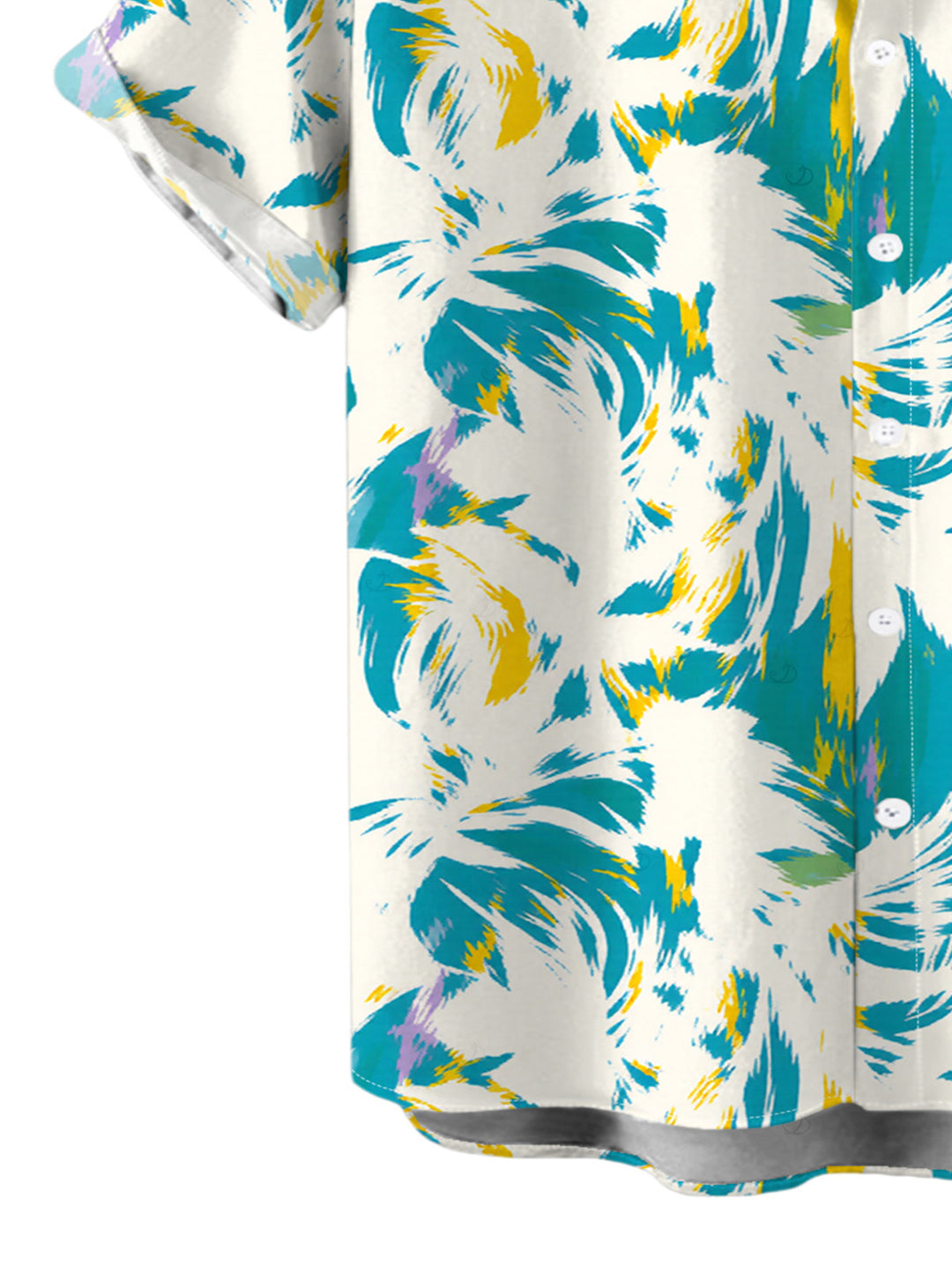 Men's Tie Dye Abstract Feather Brushstroke Print Button Up Vacation Shirt