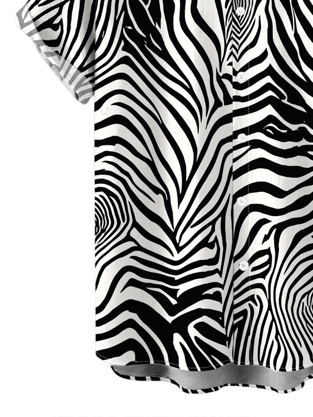 Men's Zebra Animal Print Button Up Vacation Shirt