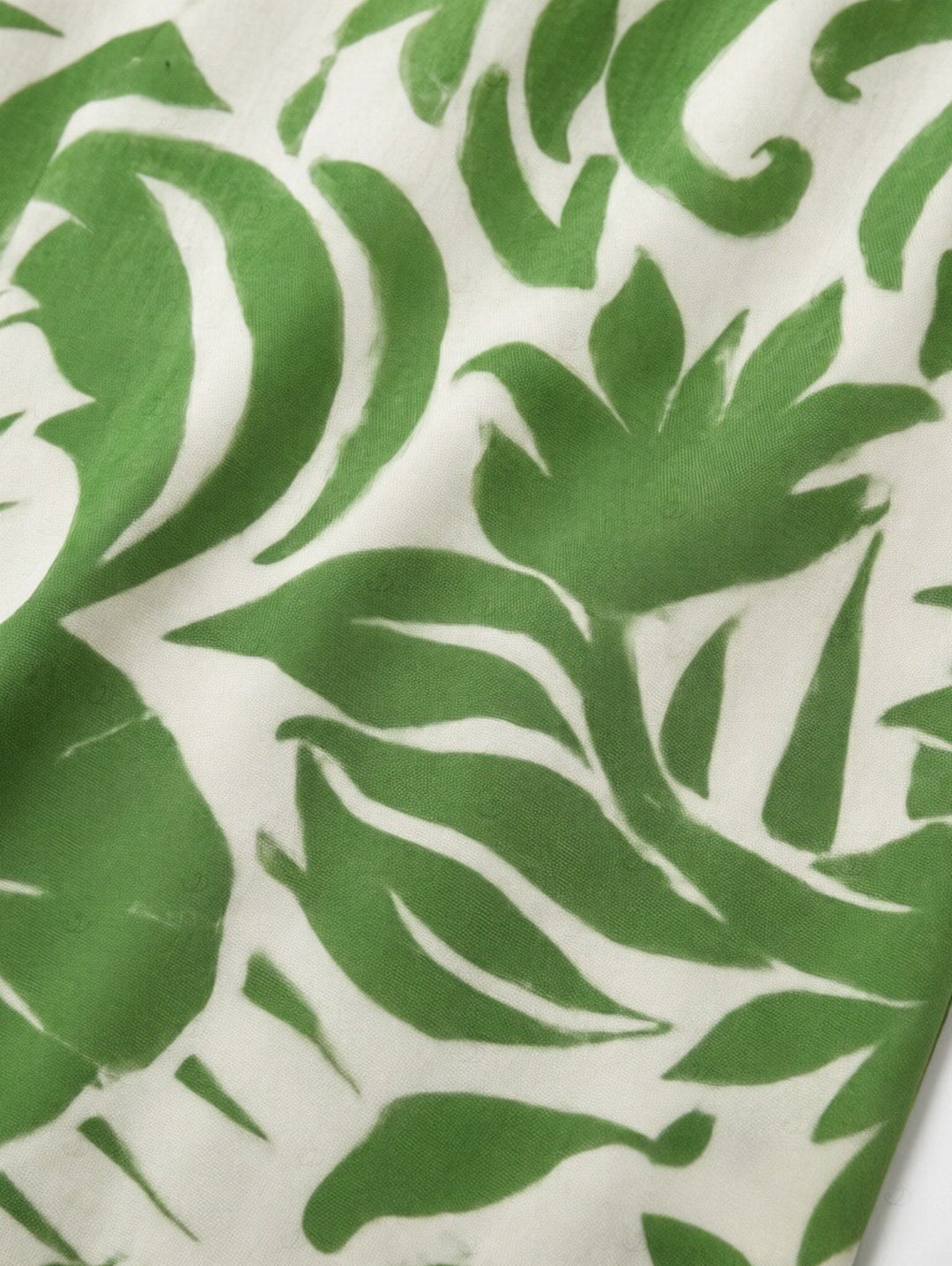 Botanical Leaf Silhouette Print Bowknot Wide Leg Jumpsuit