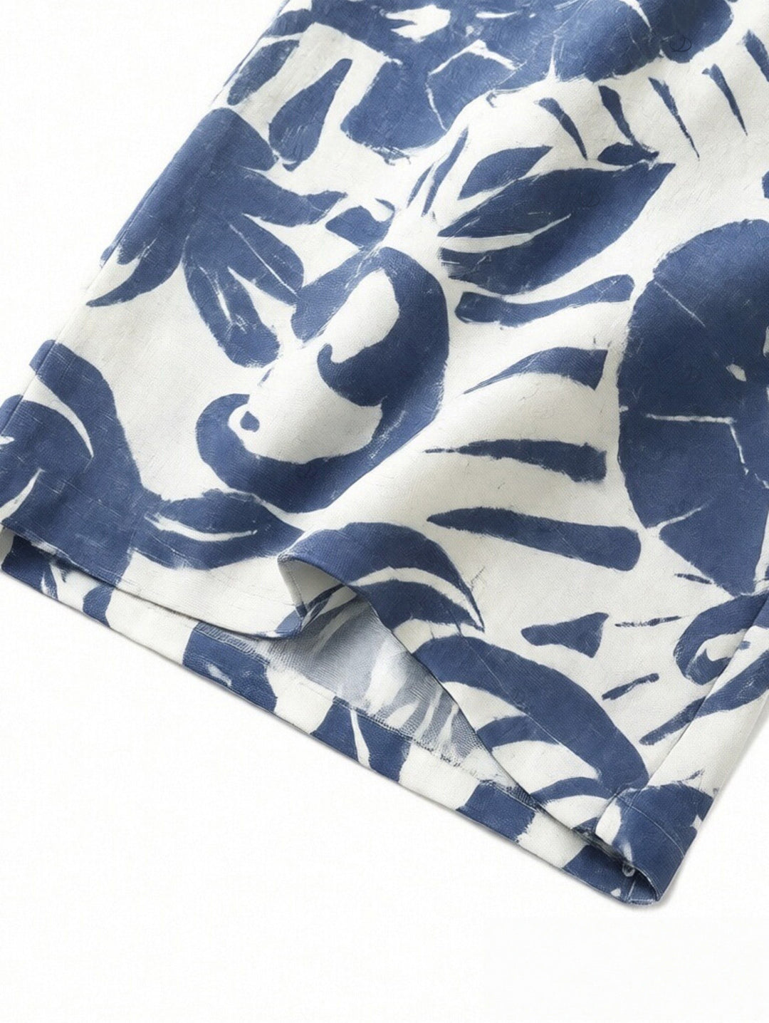 Botanical Leaf Silhouette Print Bowknot Wide Leg Jumpsuit