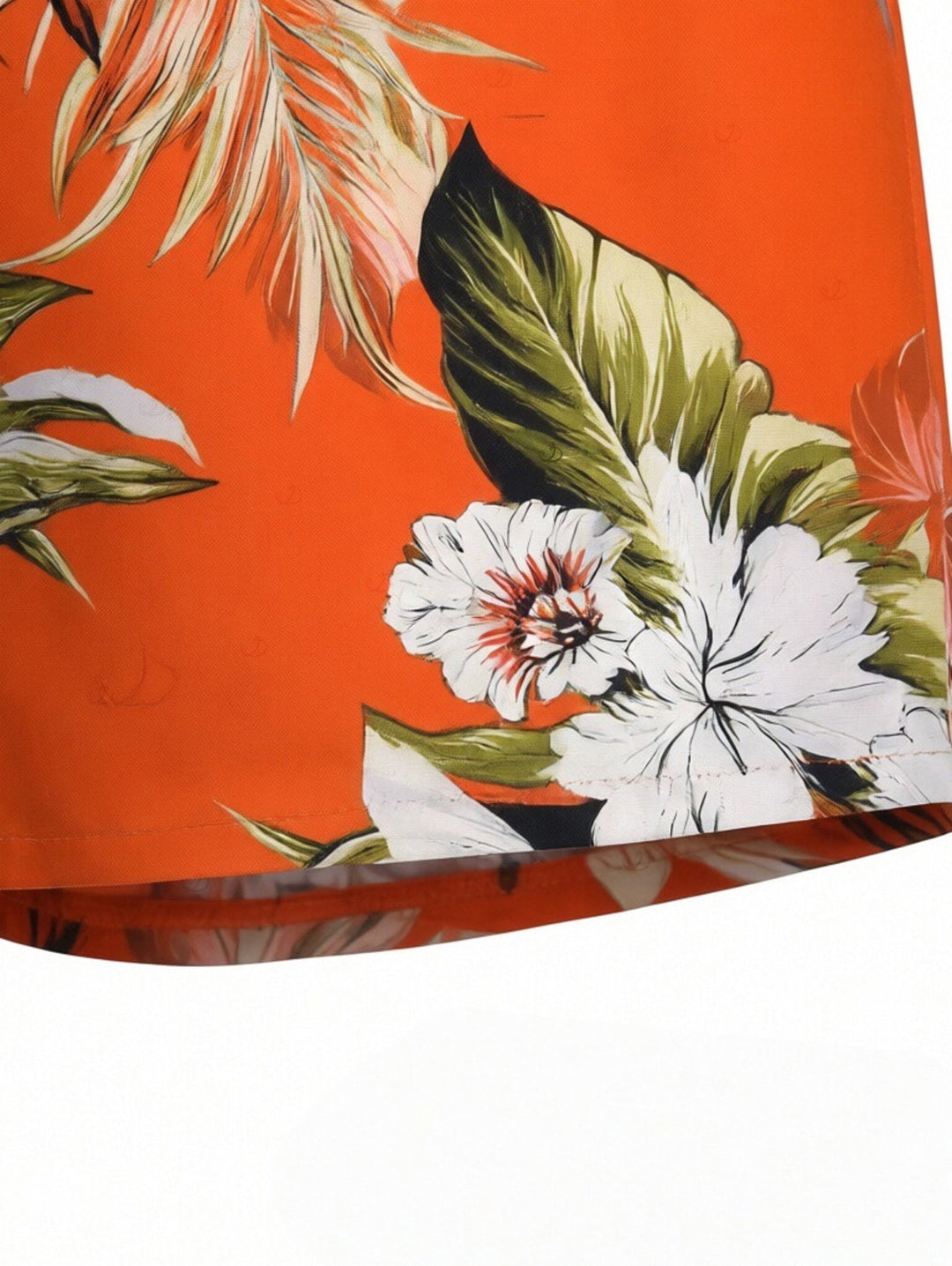 Tropical Floral Palm Leaf Print Pocket Off the Shoulder Vacation Romper
