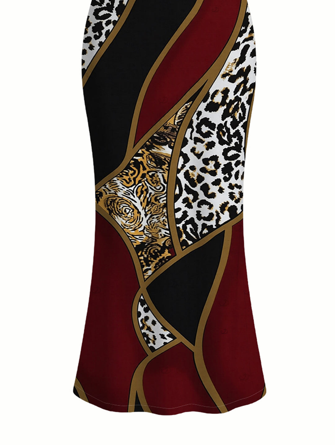 Color-blocked Leopard Print Cami Dress, Slim-fit Figure-hugging Long Dress for Women, Elegant Style