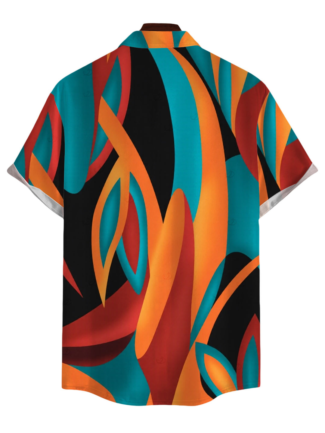 Men's Colorful Abstract Geometric Print Button Up Bohemian Vacation Shirt