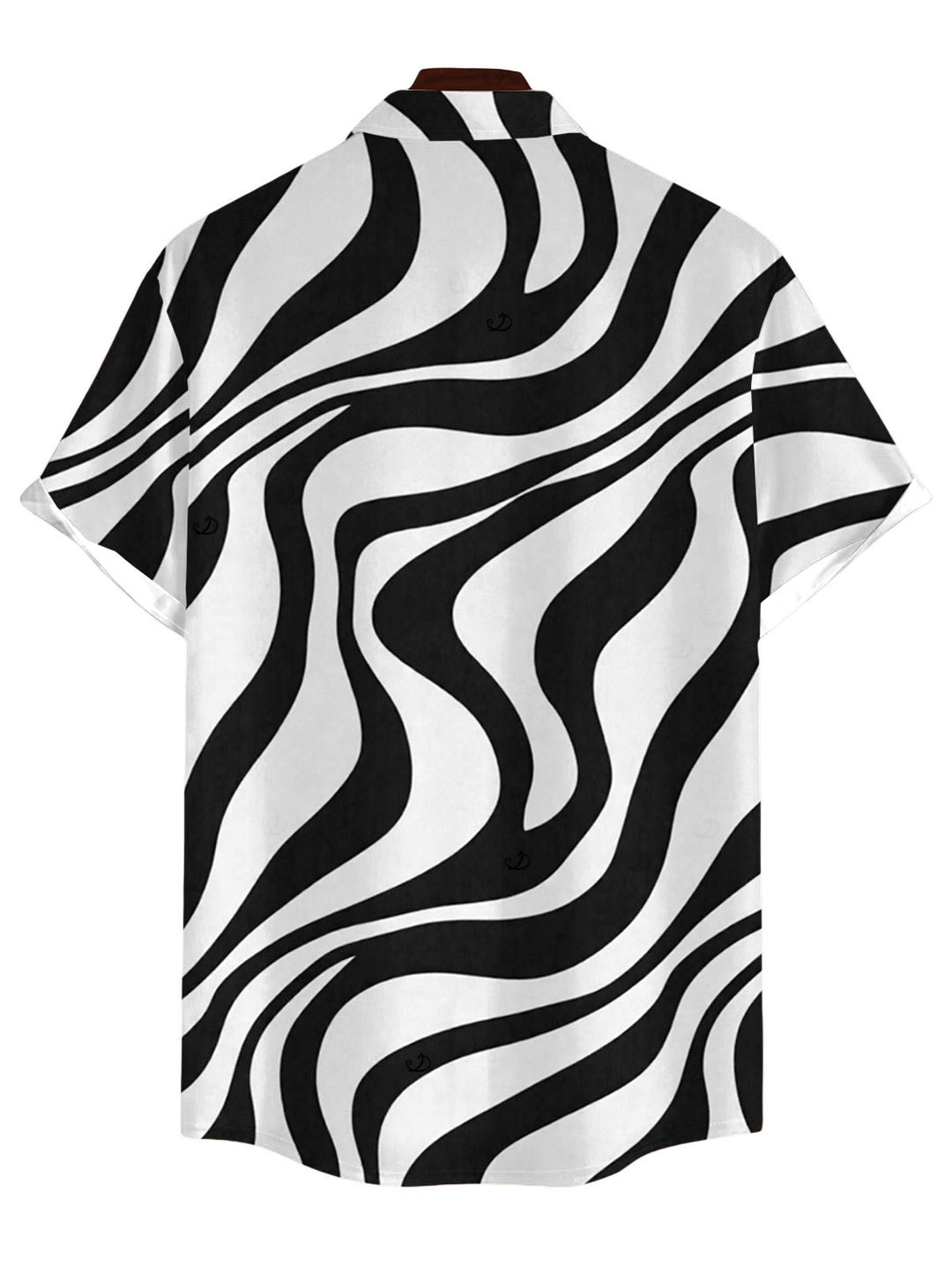 Men's Swirl Abstract Wave Print Button Up Casual Shirt