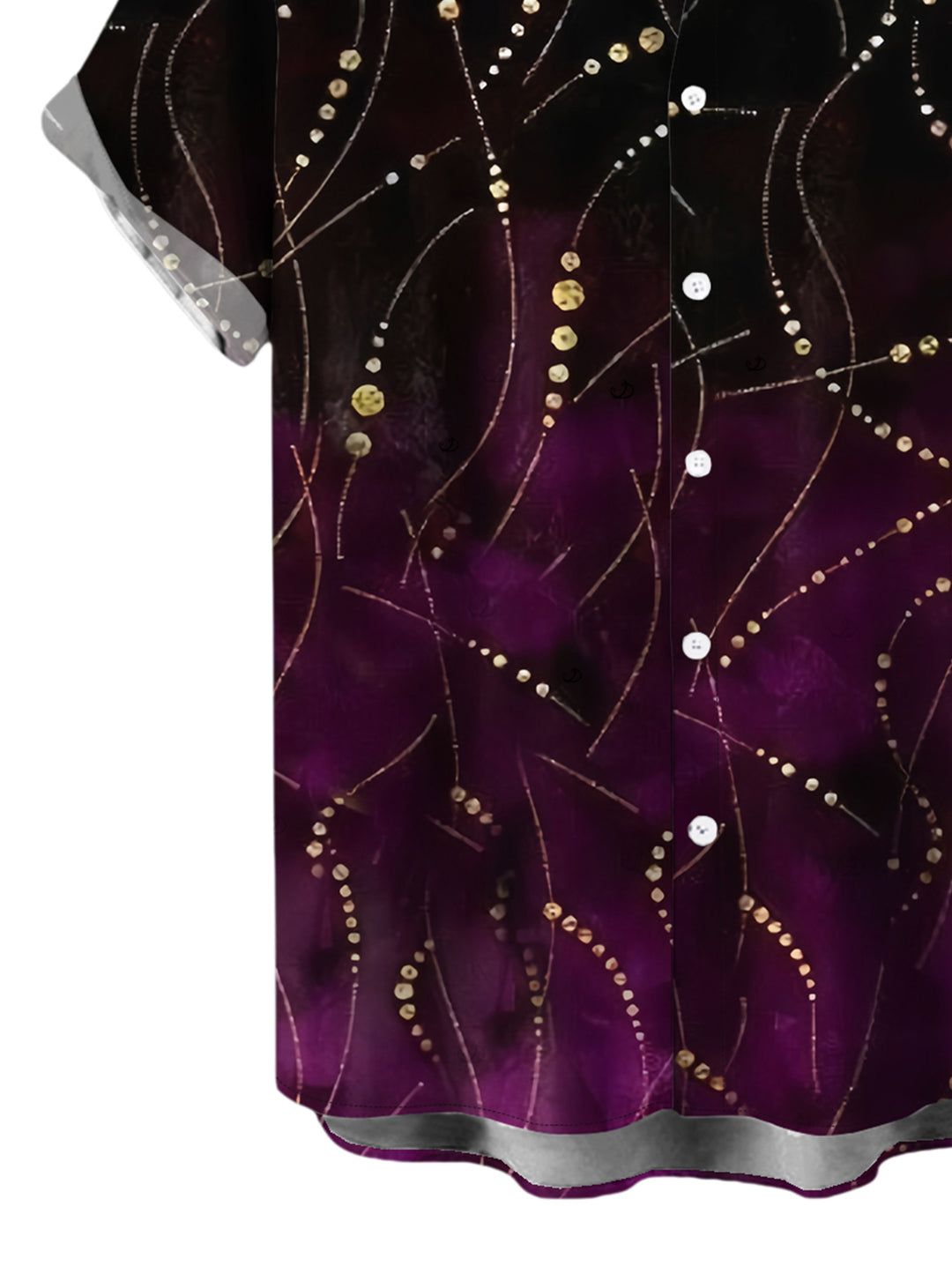 Men's Ombre Rhinestone Curve Line Print Button Up Vacation Shirt