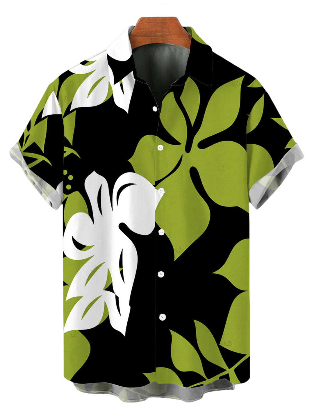 Men's Bicolor Hibiscus Floral Print Button Up Hawaiian Vacation Shirt
