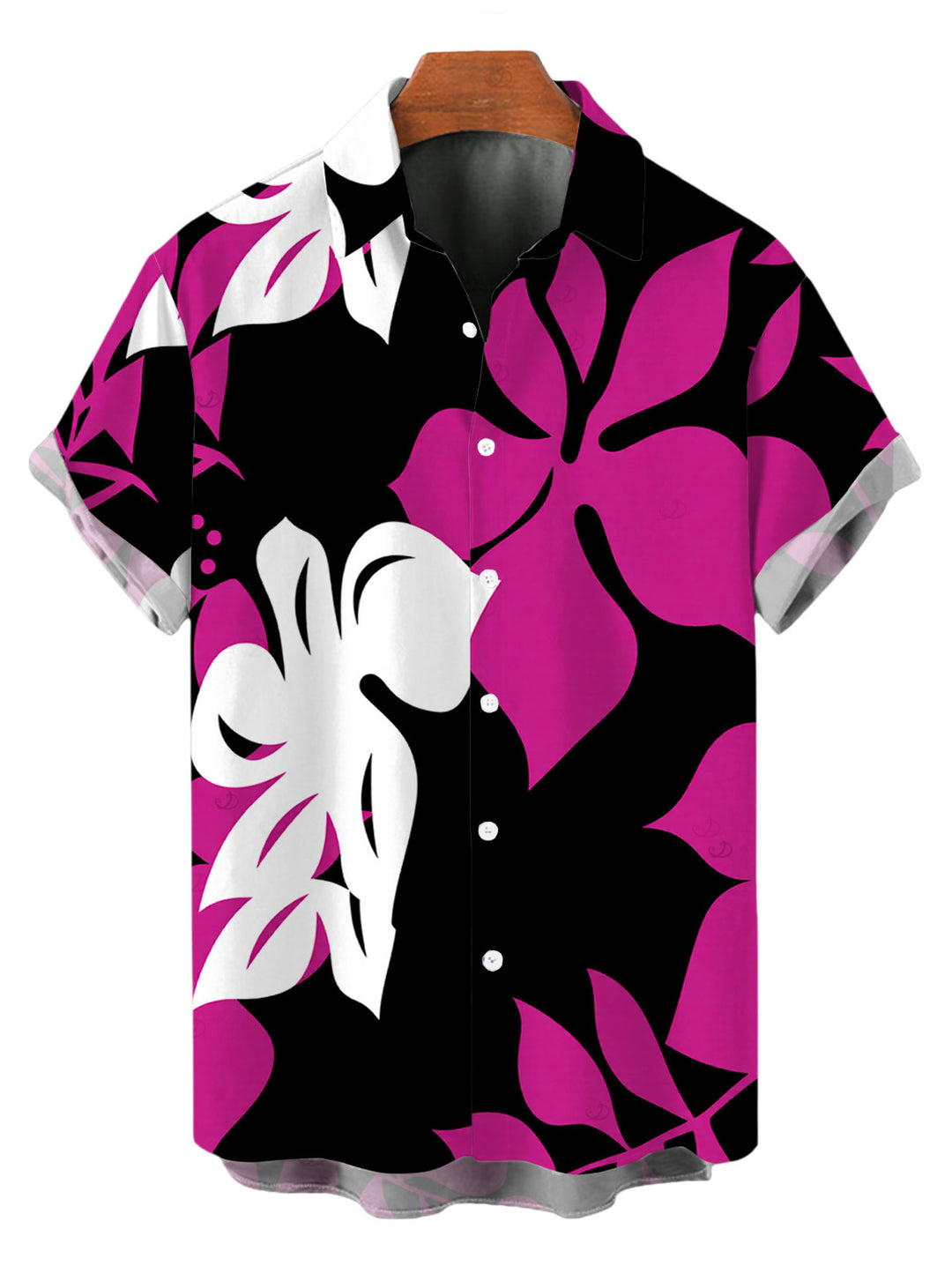 Men's Bicolor Hibiscus Floral Print Button Up Hawaiian Vacation Shirt