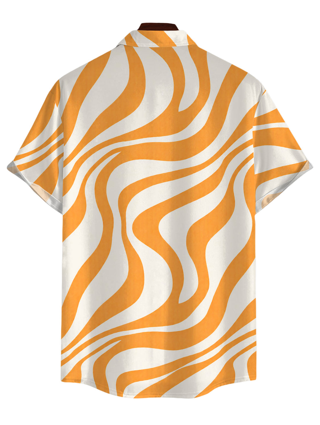 Men's Swirl Abstract Wave Print Button Up Casual Shirt