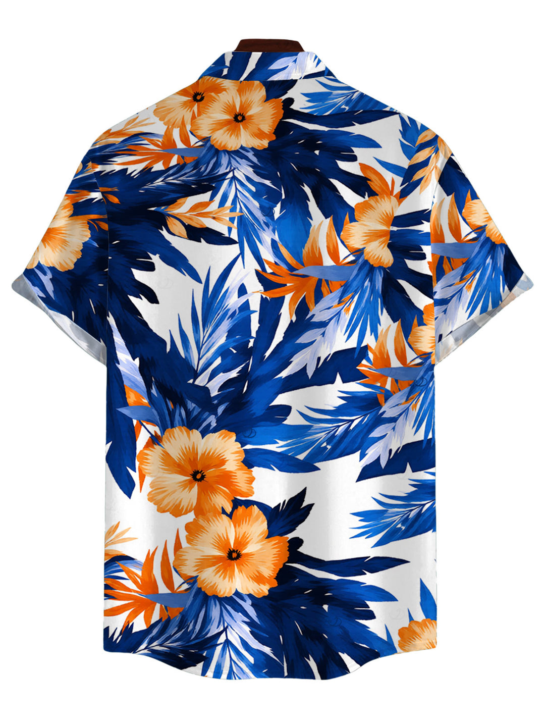 Men's Hibiscus Floral Tropical Leaf Print Button Up Hawaiian Vacation Shirt