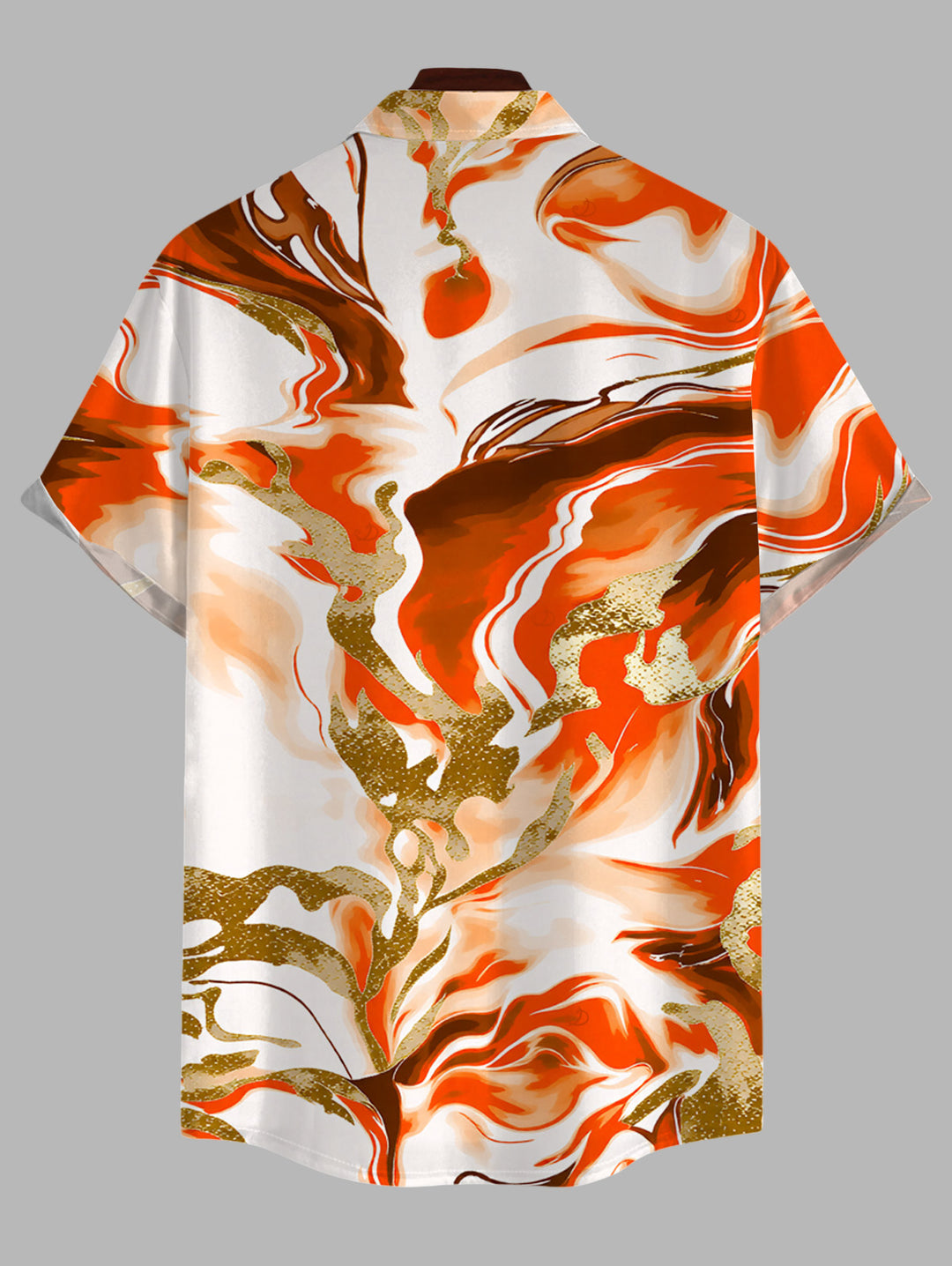 Men's Marble Fluid Swirl Tie Dye Print Button Up Vacation Shirt