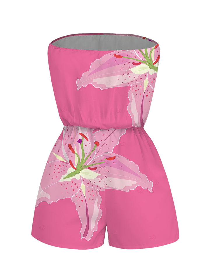 Lily Floral Print Pocket Off the Shoulder Vacation Romper