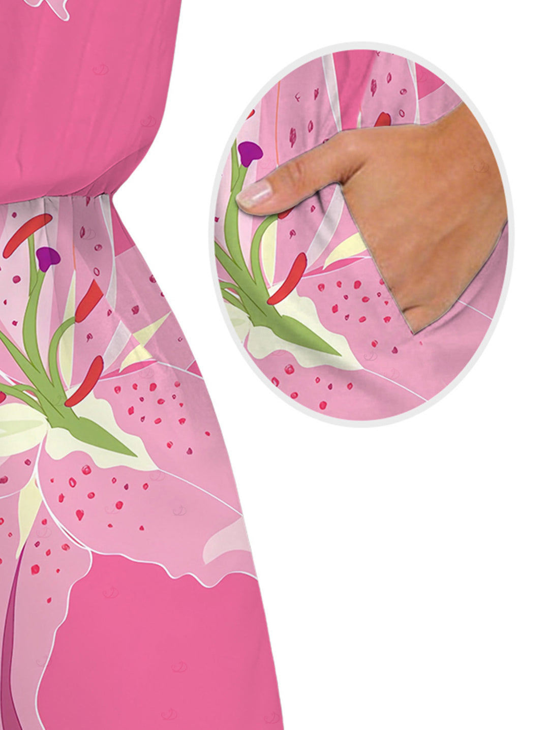 Lily Floral Print Pocket Off the Shoulder Vacation Romper