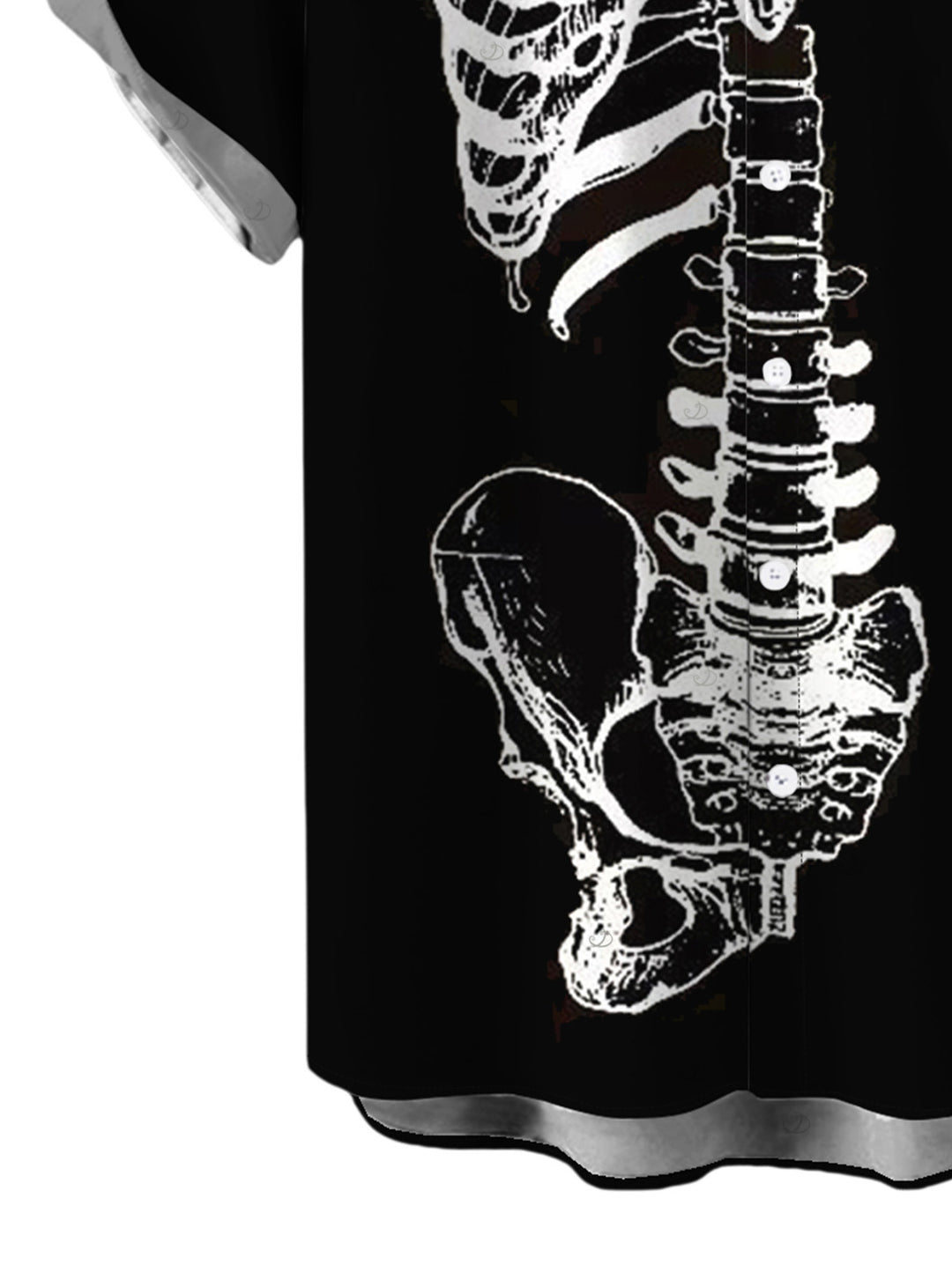 Men's Skeleton Bond Print Button Up Gothic Shirt